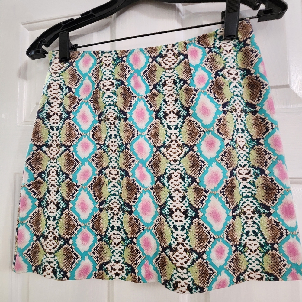 Woman's colorful stretchy miniskirt, size small